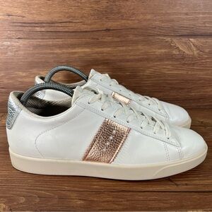 Ecco Women's Sneakers in Cream with Rose Gold and Silver Accents